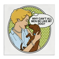 Stupell Industries Funny Men & Dogs Animals Painting Wrapped Canvas Art Print Wall Art, 17 x 17