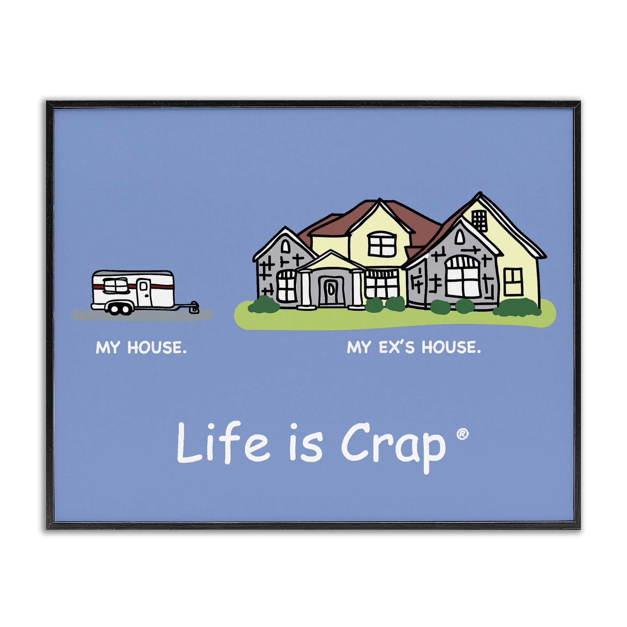 Stupell Industries Funny My House Novelty & Humor Painting Black Framed Art Print Wall Art, 30 x 24