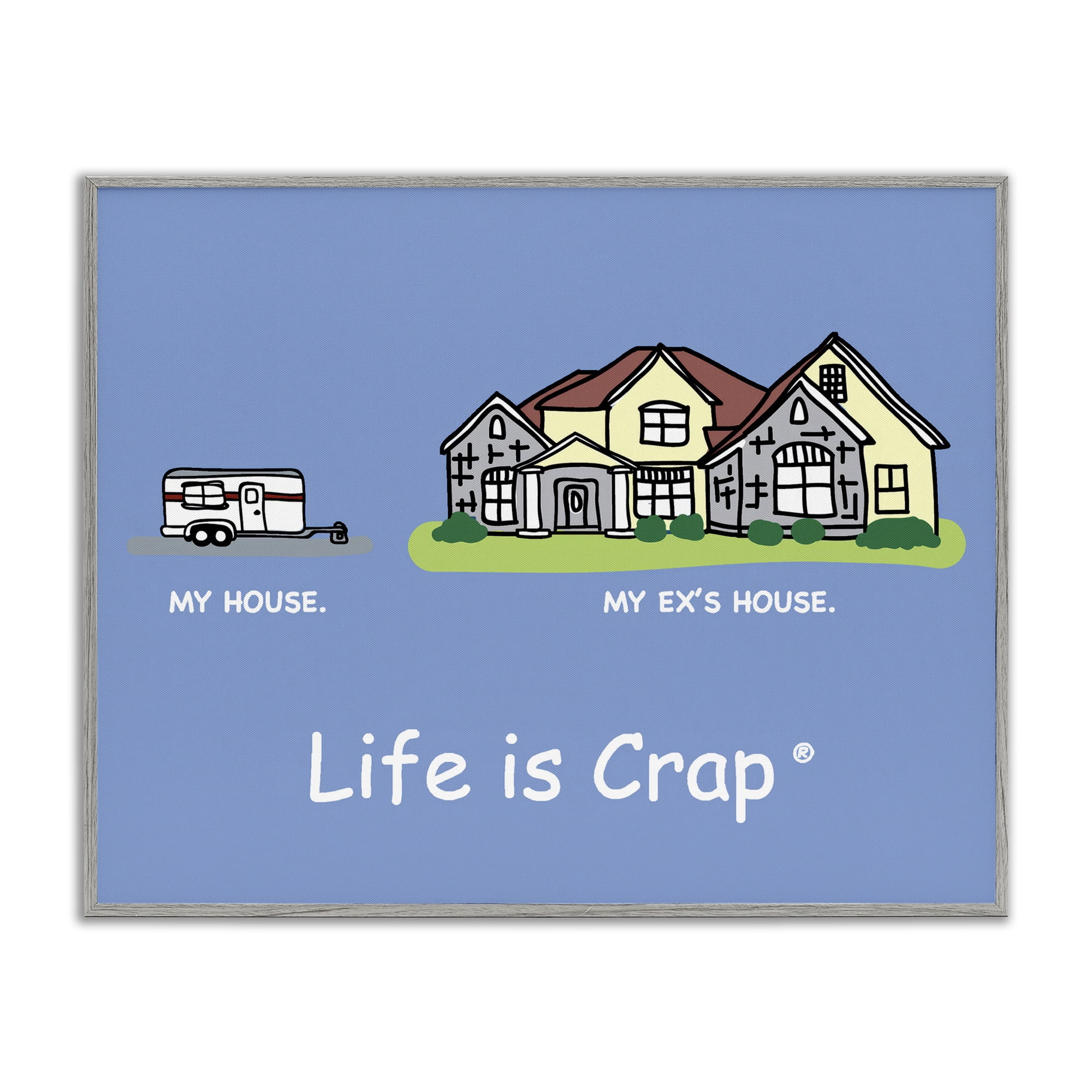 Stupell Industries Funny My House Novelty & Humor Painting Gray Framed Art Print Wall Art, 14 x 11