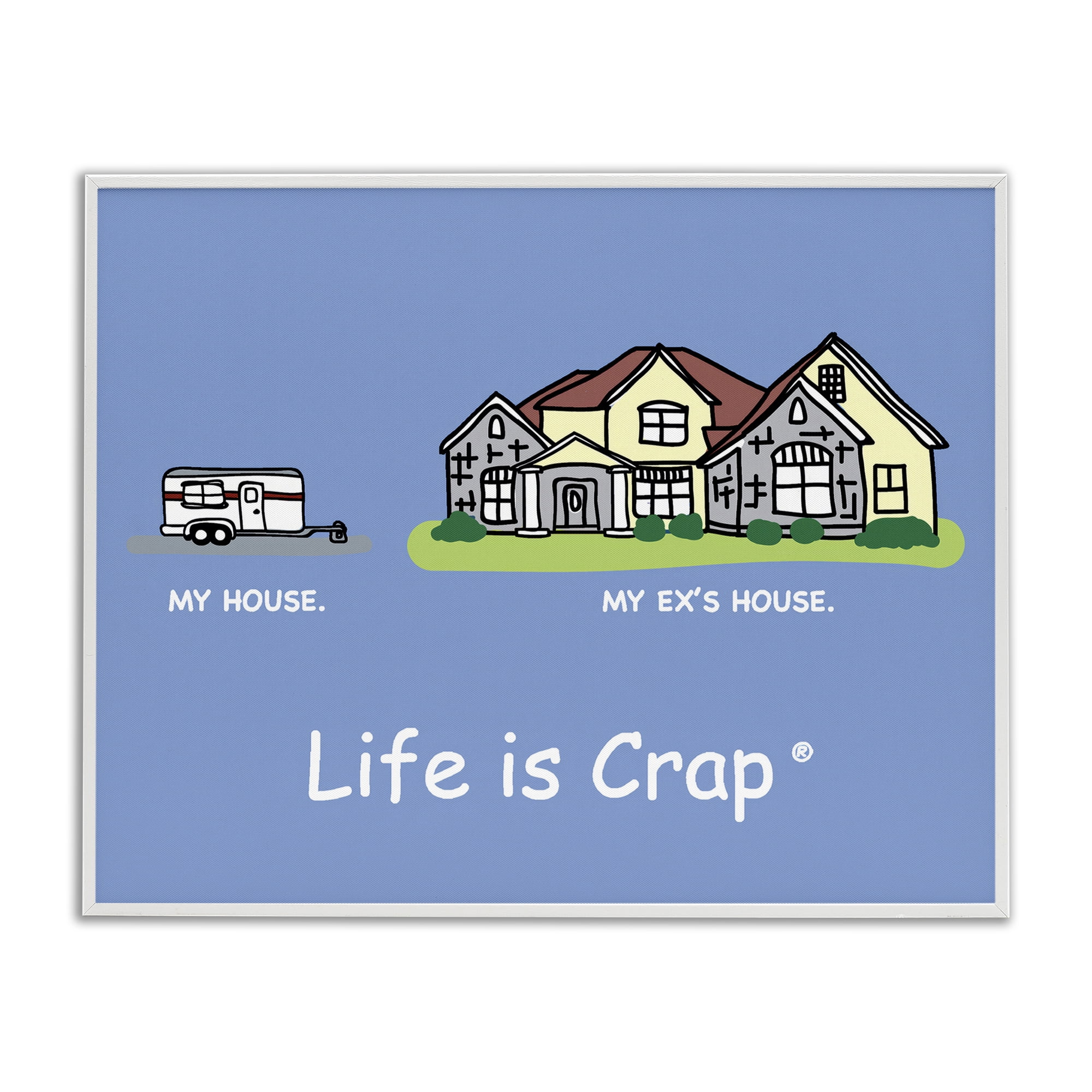 Stupell Industries Funny My House Novelty & Humor Painting White Framed Art Print Wall Art, 14 x 11