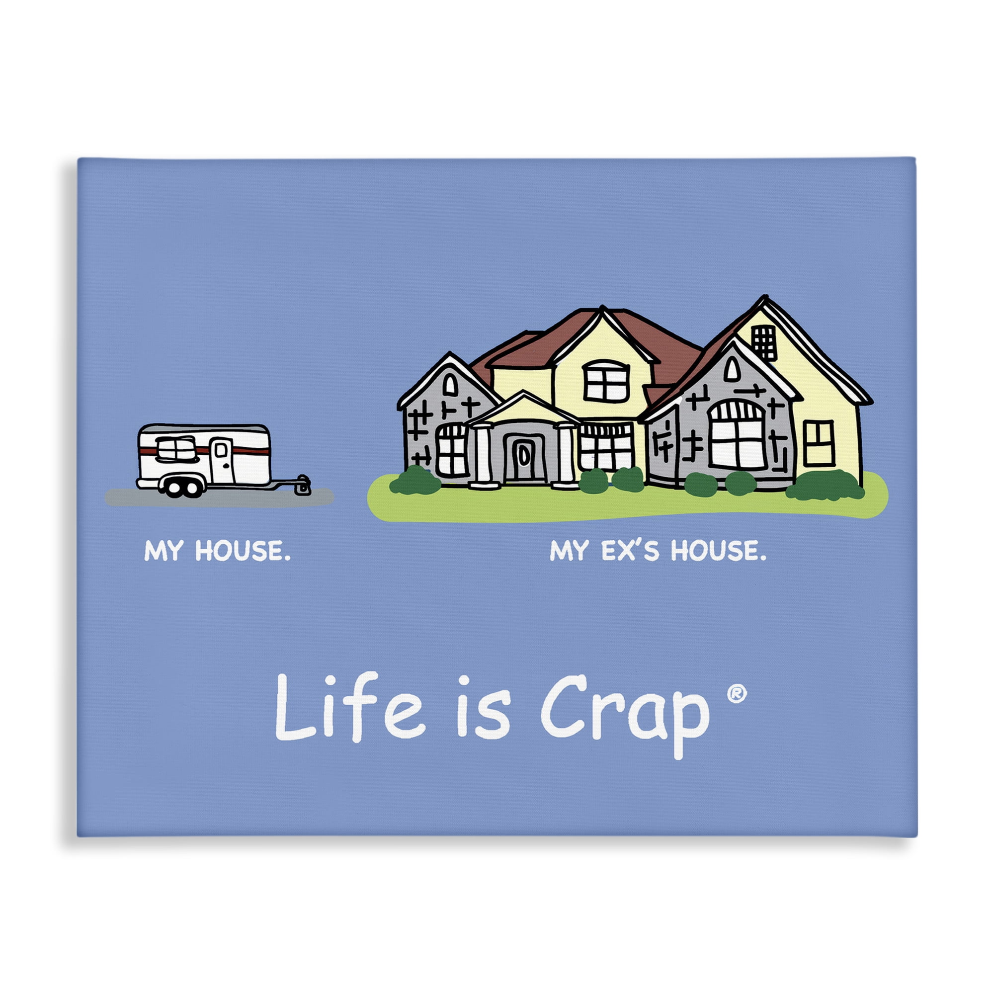 Stupell Industries Funny My House Novelty & Humor Painting Wrapped Canvas Art Print Wall Art, 40 x 30