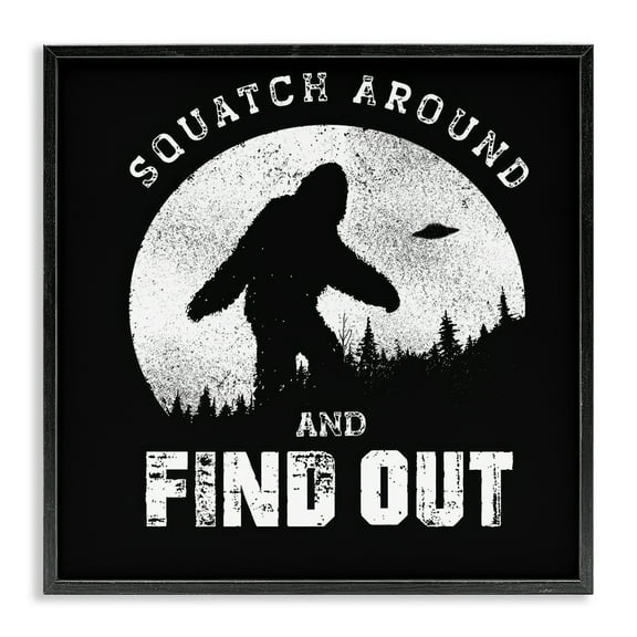 Stupell Industries Funny Mythical Monster Saying Novelty & Humor Painting Black Framed Art Print Wall Art, 12 x 12