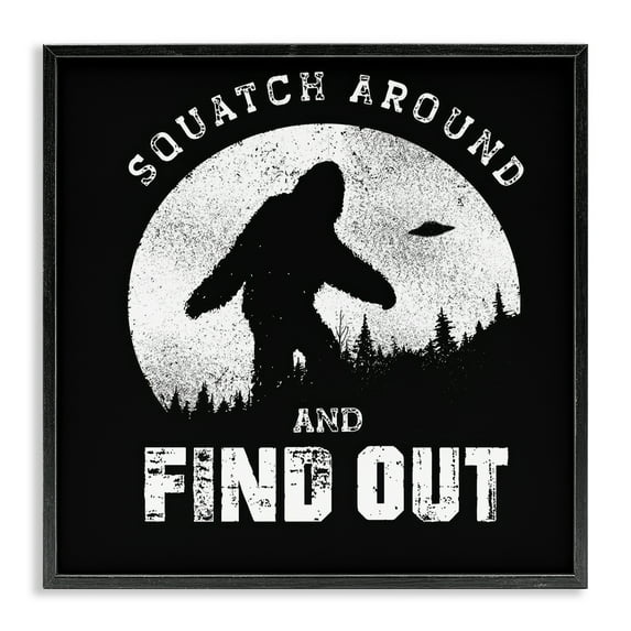 Stupell Industries Funny Mythical Monster Saying Novelty & Humor Painting Black Framed Art Print Wall Art, 24 x 24