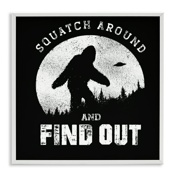 Stupell Industries Funny Mythical Monster Saying Novelty & Humor Painting White Framed Art Print Wall Art, 17 x 17