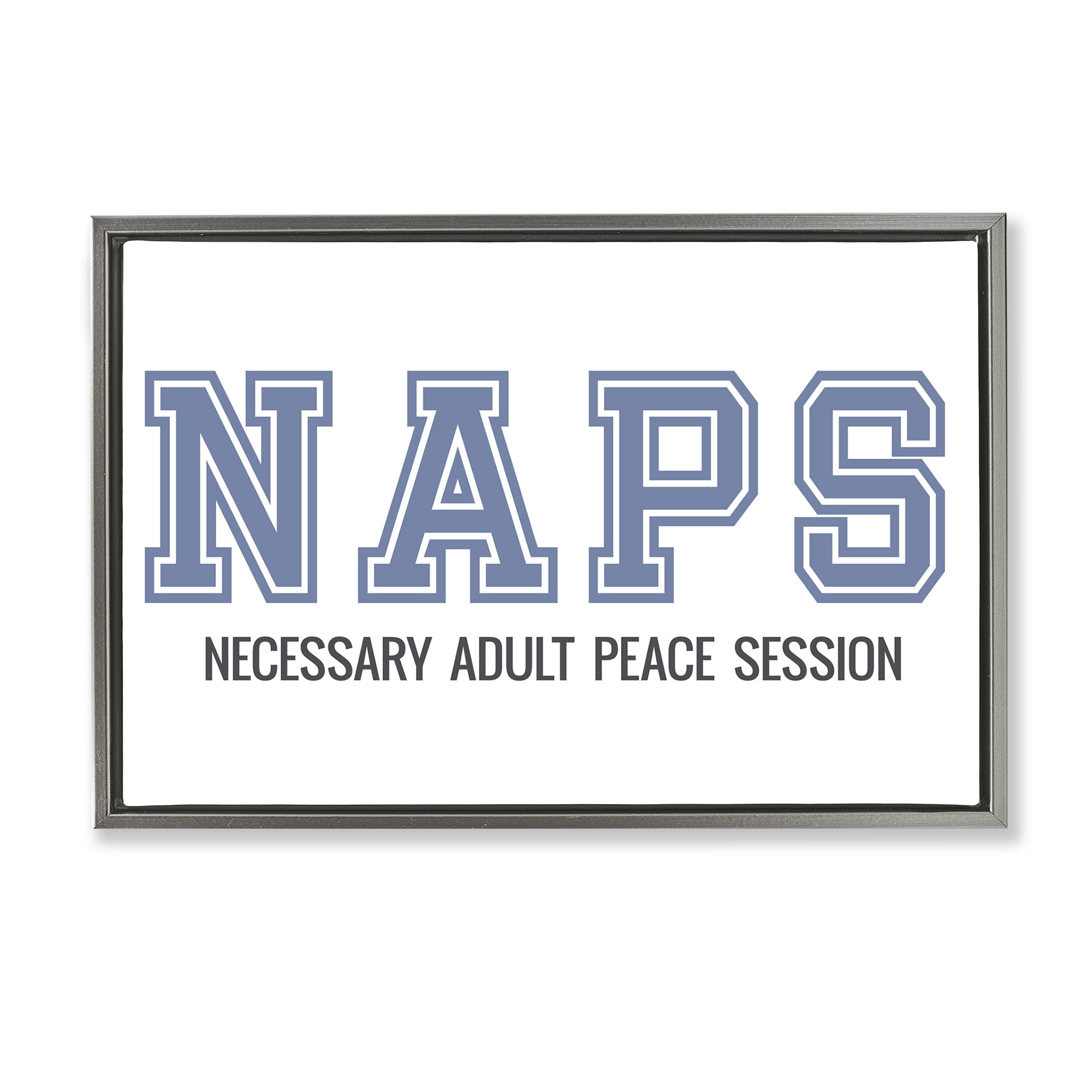 Stupell Industries Funny Naps Phrase Typography Painting Gray Floater Framed Art Print Wall Art, 31 x 21