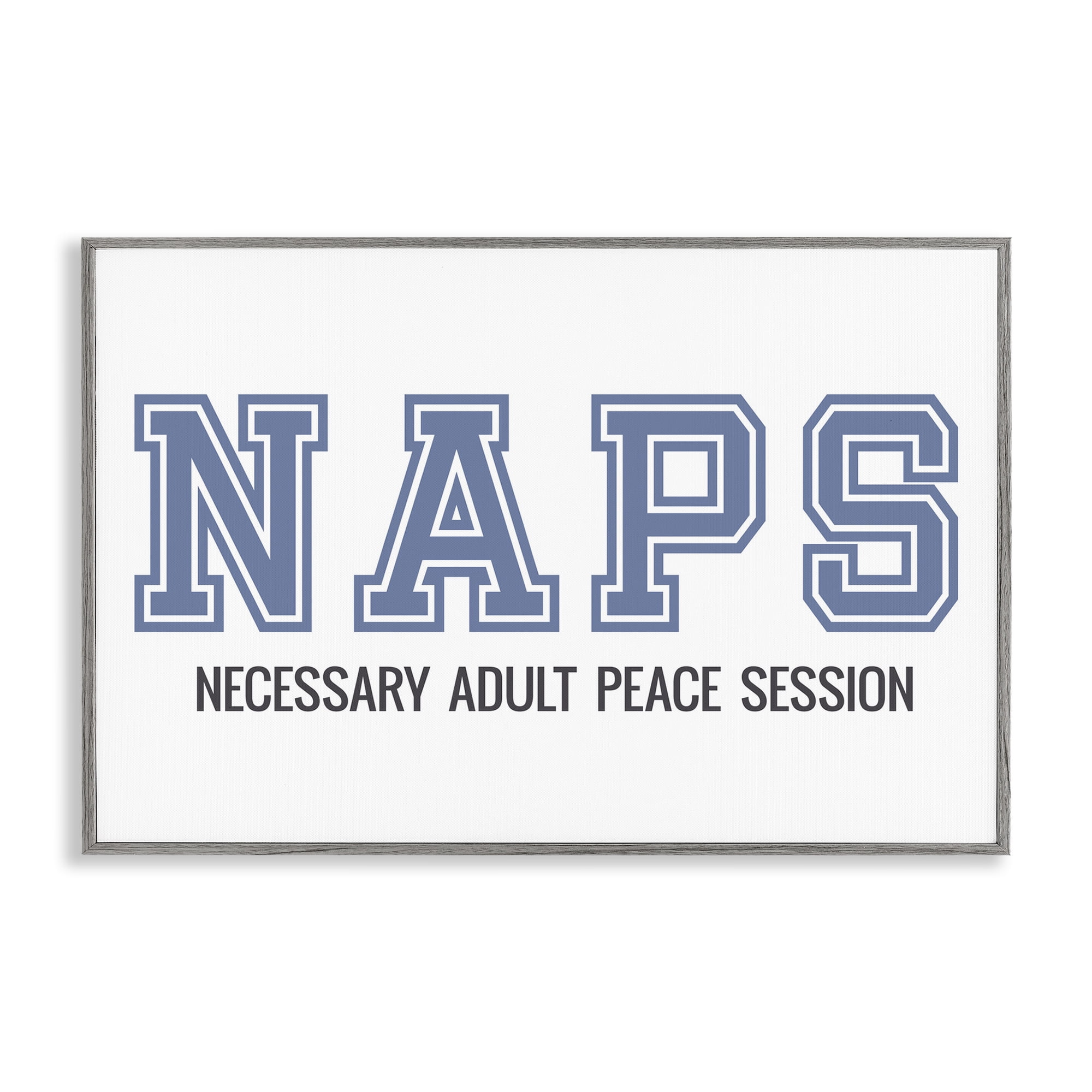 Stupell Industries Funny Naps Phrase Typography Painting Gray Framed Art Print Wall Art, 18 x 12