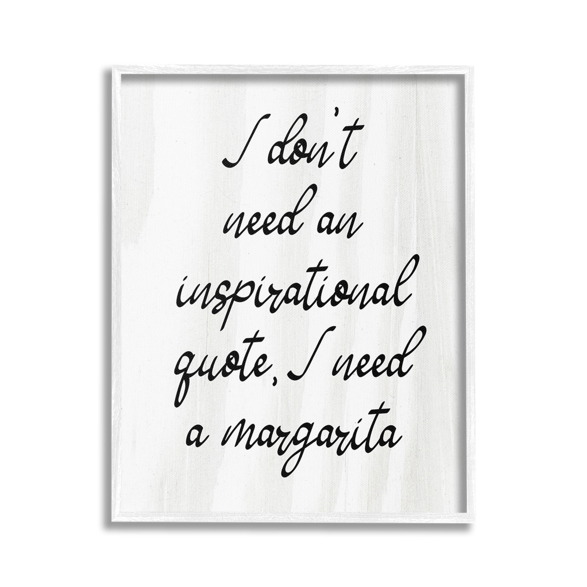 Stupell Industries Funny Need Margarita Food & Beverage Painting White Framed Art Print Wall Art, 16 x 20