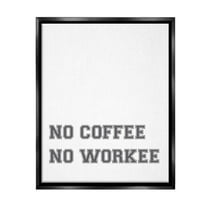 Stupell Industries Funny No Coffee Phrase Food & Beverage Painting Black Floater Framed Canvas Art Print Wall Art, 17 x 21