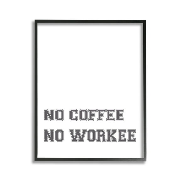 Stupell Industries Funny No Coffee Phrase Food & Beverage Painting Black Framed Art Print Wall Art, 11 x 14