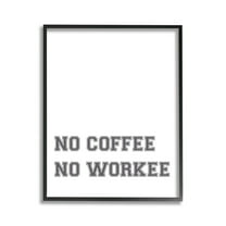 Stupell Industries Funny No Coffee Phrase Food & Beverage Painting Black Framed Art Print Wall Art, 11 x 14
