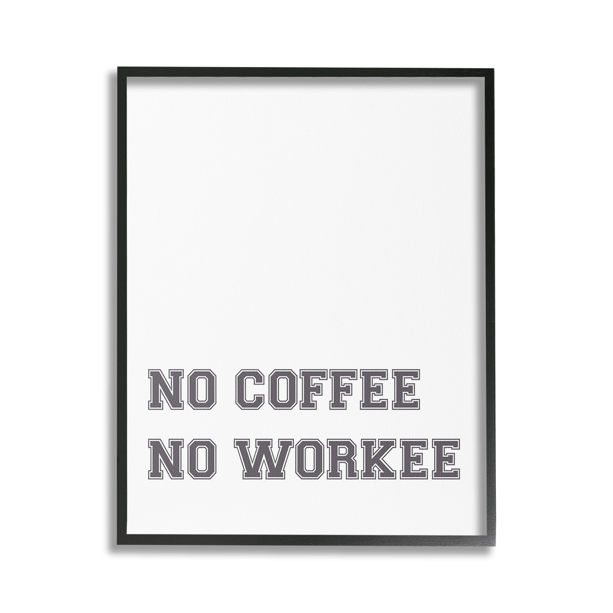Stupell Industries Funny No Coffee Phrase Food & Beverage Painting Black Framed Art Print Wall Art, 24 x 30
