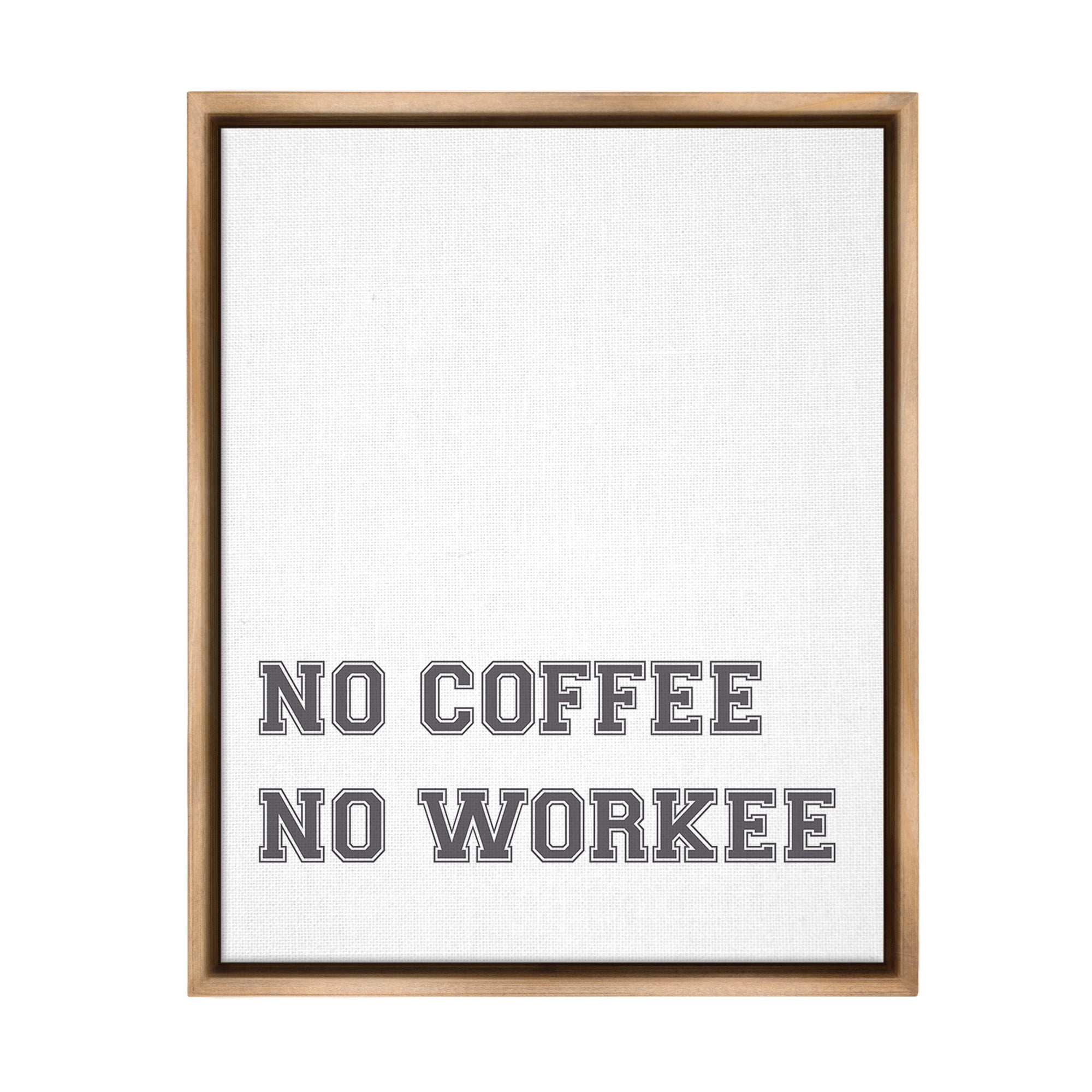 Stupell Industries Funny No Coffee Phrase Food & Beverage Painting Brown Floater Framed Canvas Art Print Wall Art, 25 x 31