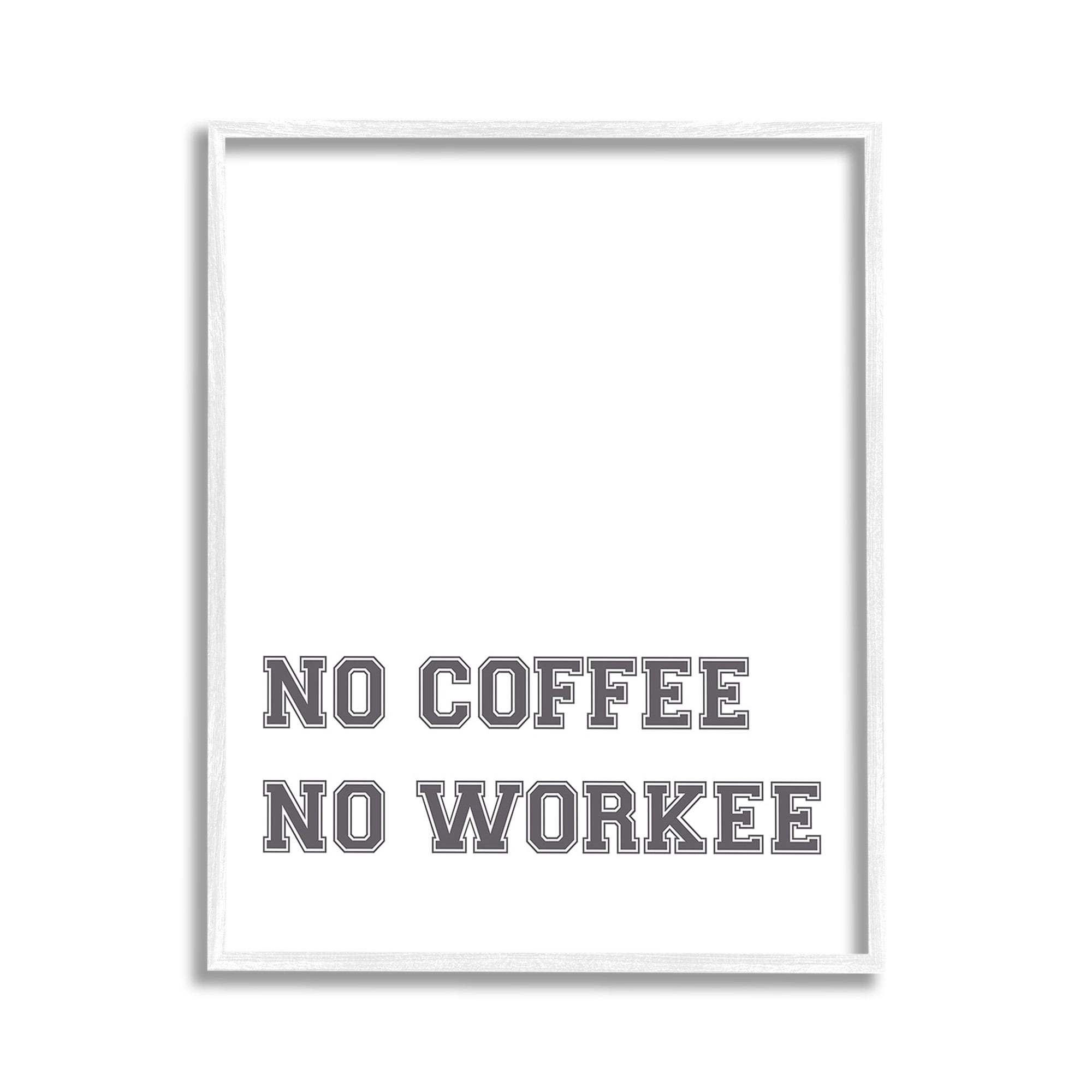 Stupell Industries Funny No Coffee Phrase Food & Beverage Painting White Framed Art Print Wall Art, 11 x 14