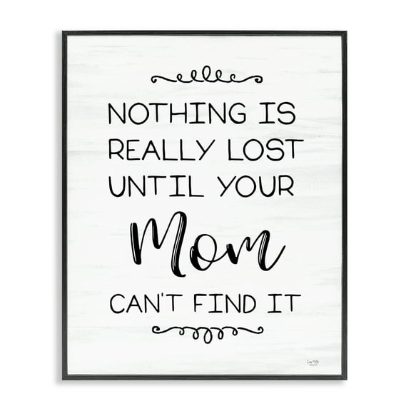 Stupell Industries Funny Nothing Is Lost Typography Painting Black Framed Art Print Wall Art, 11 x 14