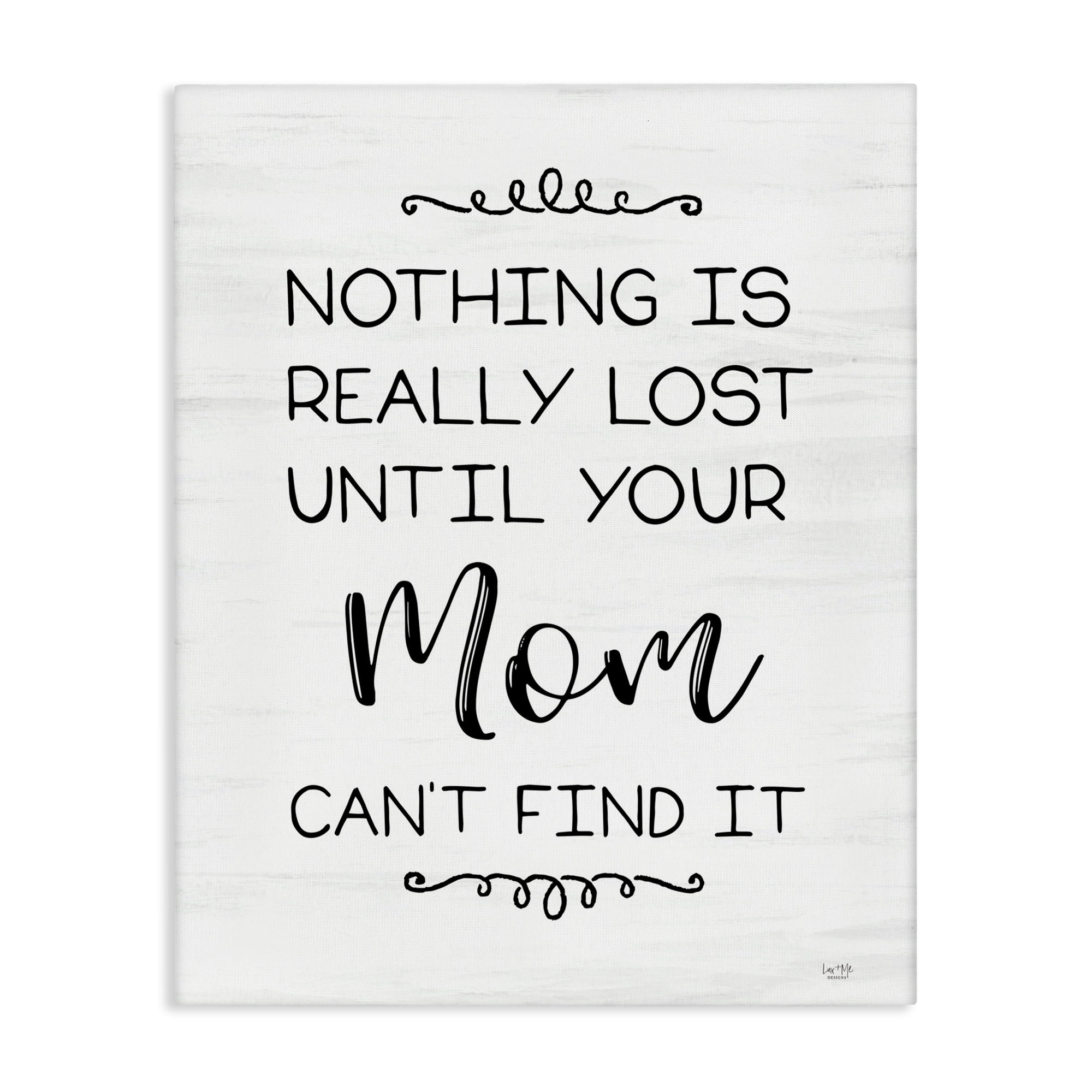 Funny Black and White Typography Canvas Art, 16" x 20"
