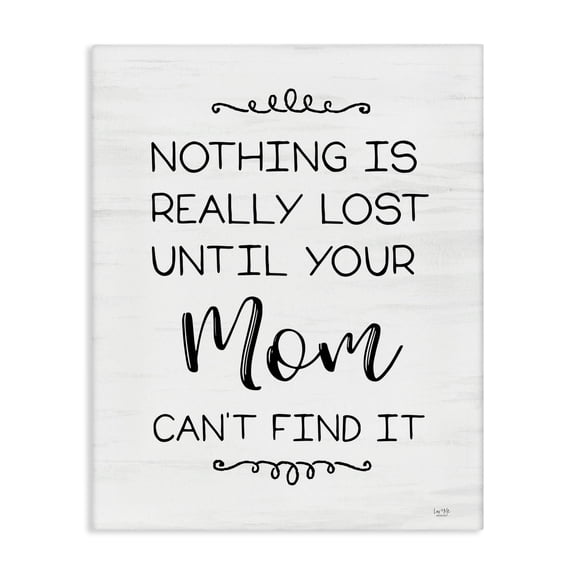 Stupell Industries Funny Nothing Is Lost Typography Painting Gallery Wrapped Canvas Art Print Wall Art, 36 x 48