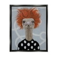 thumbnail image 1 of Stupell Industries Funny Ostrich Retro Polka Dots Animals & Insects Painting Black Floater Framed Art Print Wall Art, 1 of 6