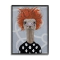 thumbnail image 1 of Stupell Industries Funny Ostrich Retro Polka Dots Animals & Insects Painting Black Framed Art Print Wall Art, 1 of 5