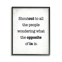 Stupell Industries Funny Out In Phrase Typography Painting Black Framed Art Print Wall Art, 11 x 14