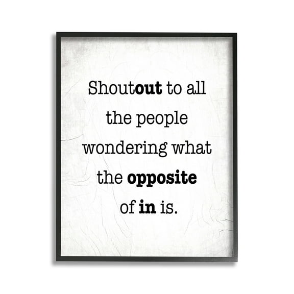 Stupell Industries Funny Out In Phrase Typography Painting Black Framed Art Print Wall Art, 11 x 14