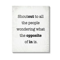 Stupell Industries Funny Out In Phrase Typography Painting Gallery Wrapped Canvas Art Print Wall Art, 16 x 20