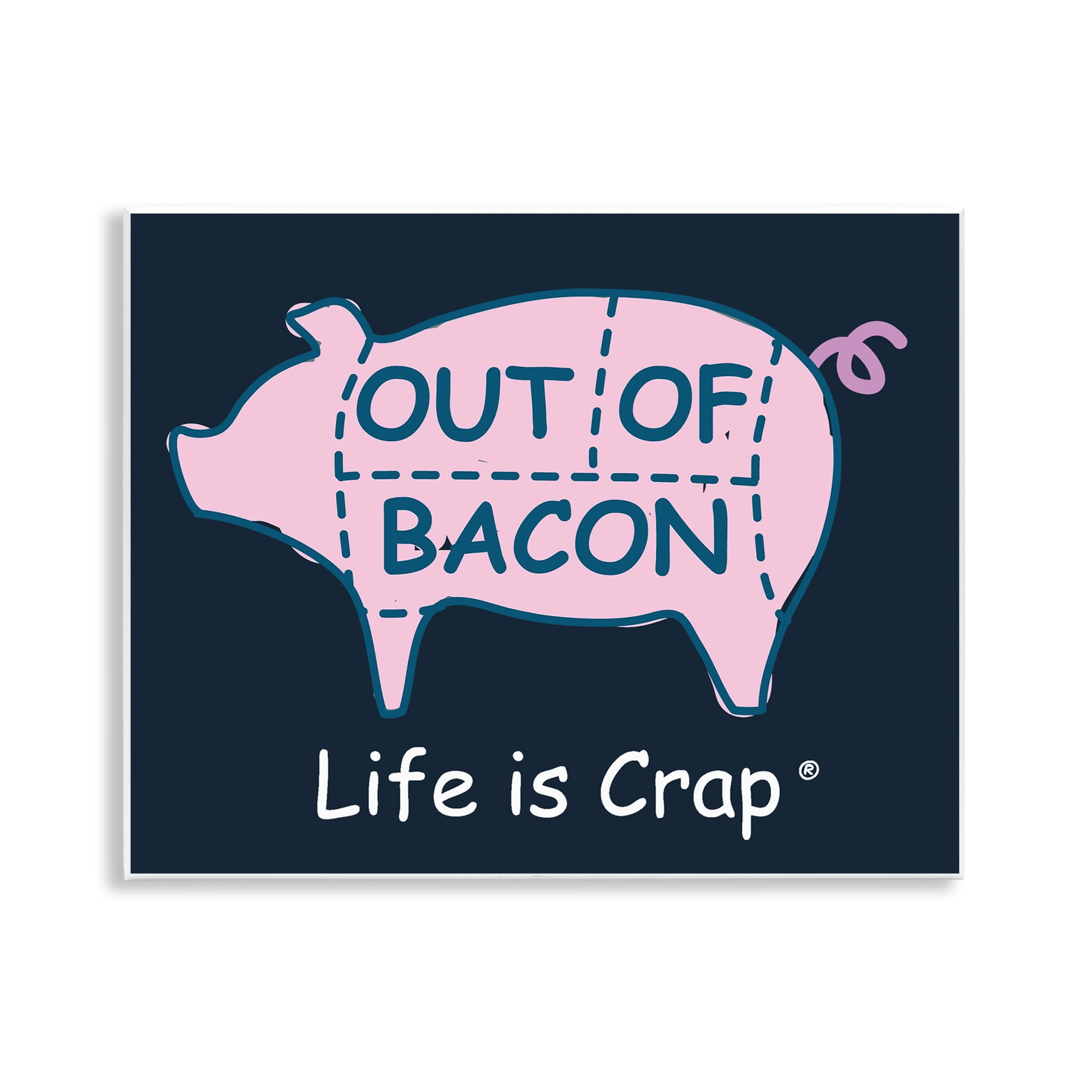 Stupell Industries Funny Out Of Bacon Novelty & Humor Painting Unframed Art Print Wall Art, 14 x 11