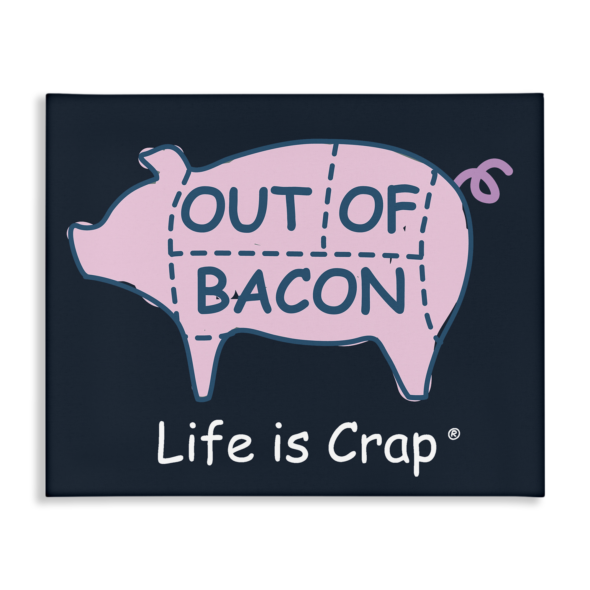 Stupell Industries Funny Out Of Bacon Novelty & Humor Painting Wrapped Canvas Art Print Wall Art, 20 x 16