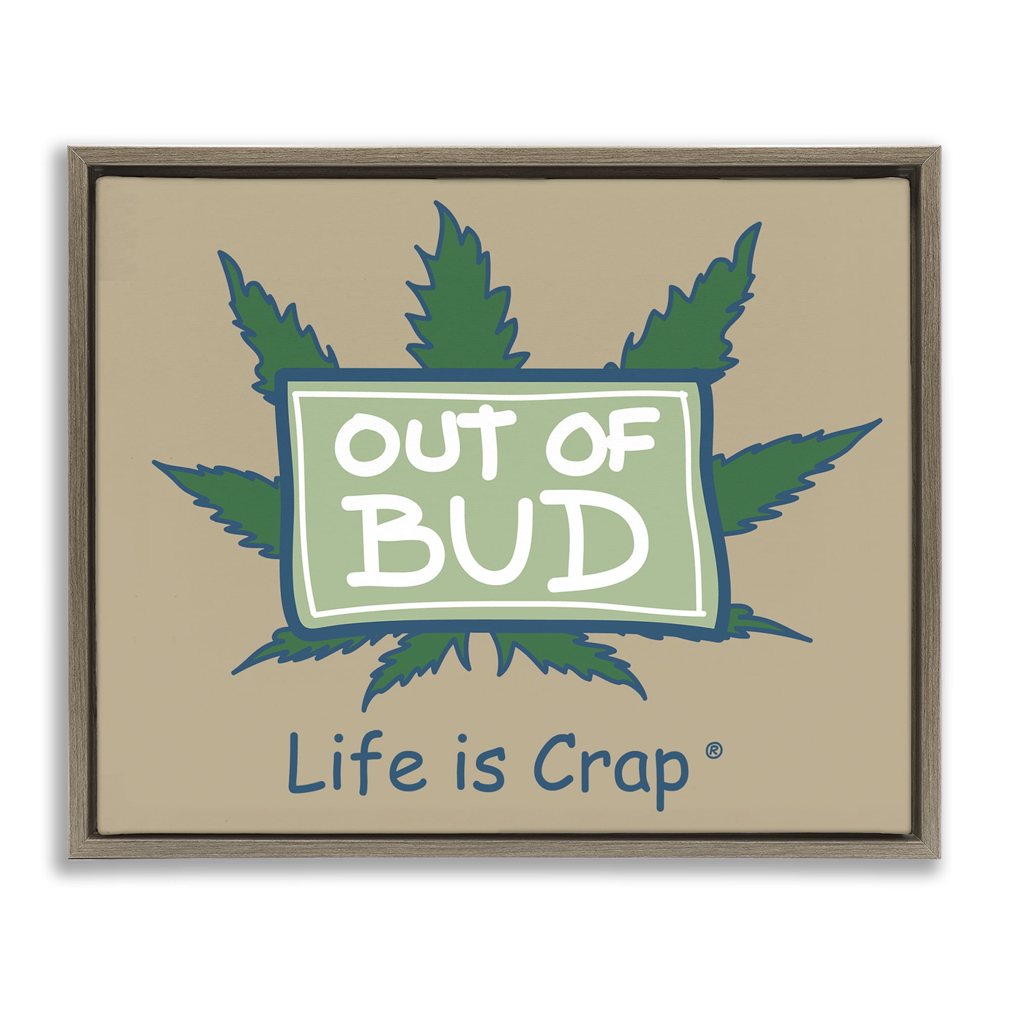 Stupell Industries Funny Out Of Bud Novelty & Humor Painting Brown Floater Framed Canvas Art Print Wall Art, 21 x 17