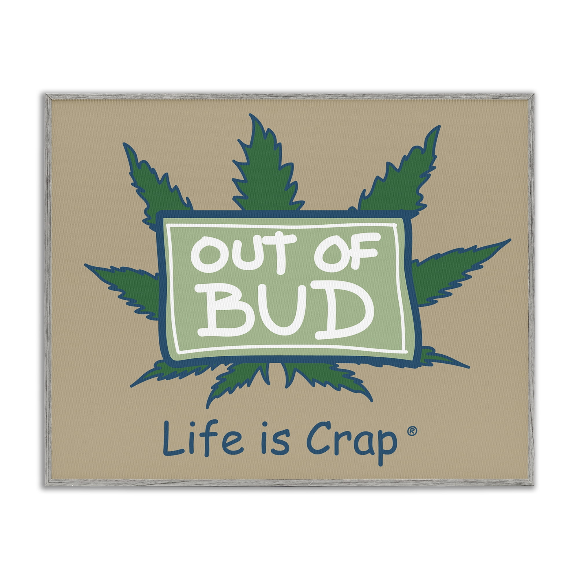 Stupell Industries Funny Out Of Bud Novelty & Humor Painting Gray Framed Art Print Wall Art, 14 x 11