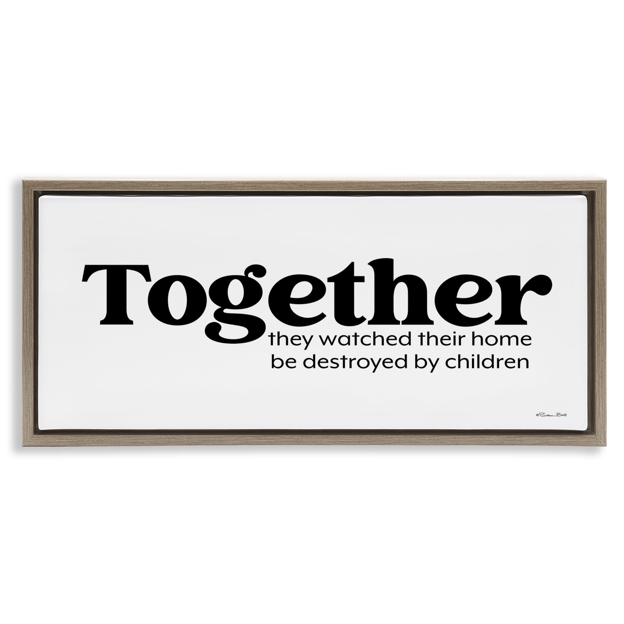 Stupell Industries Funny Parenting Sentiment Novelty Painting Brown Floater Framed Art Print Wall Art, 25 x 11