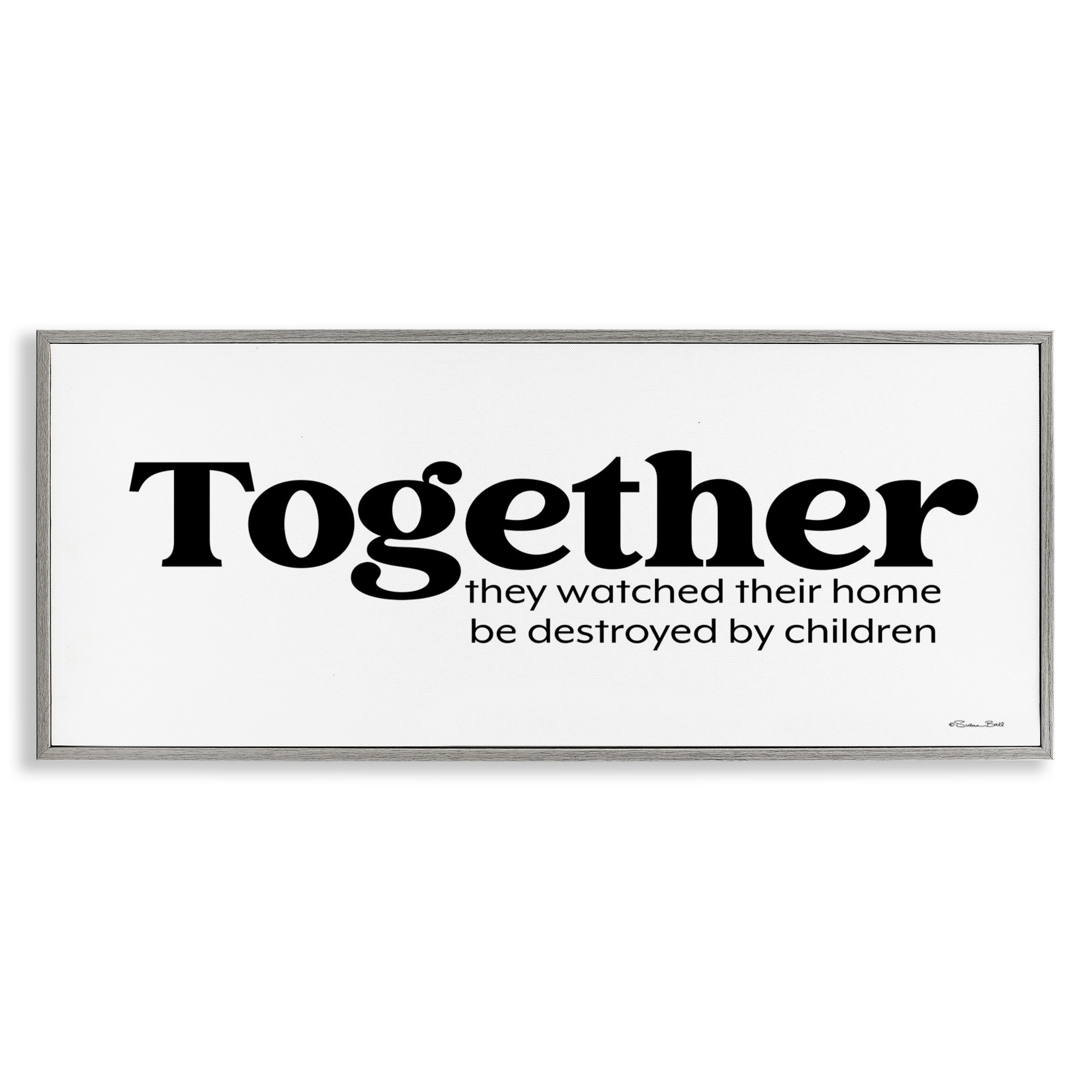 Stupell Industries Funny Parenting Sentiment Novelty Painting Gray Framed Art Print Wall Art, 30 x 13