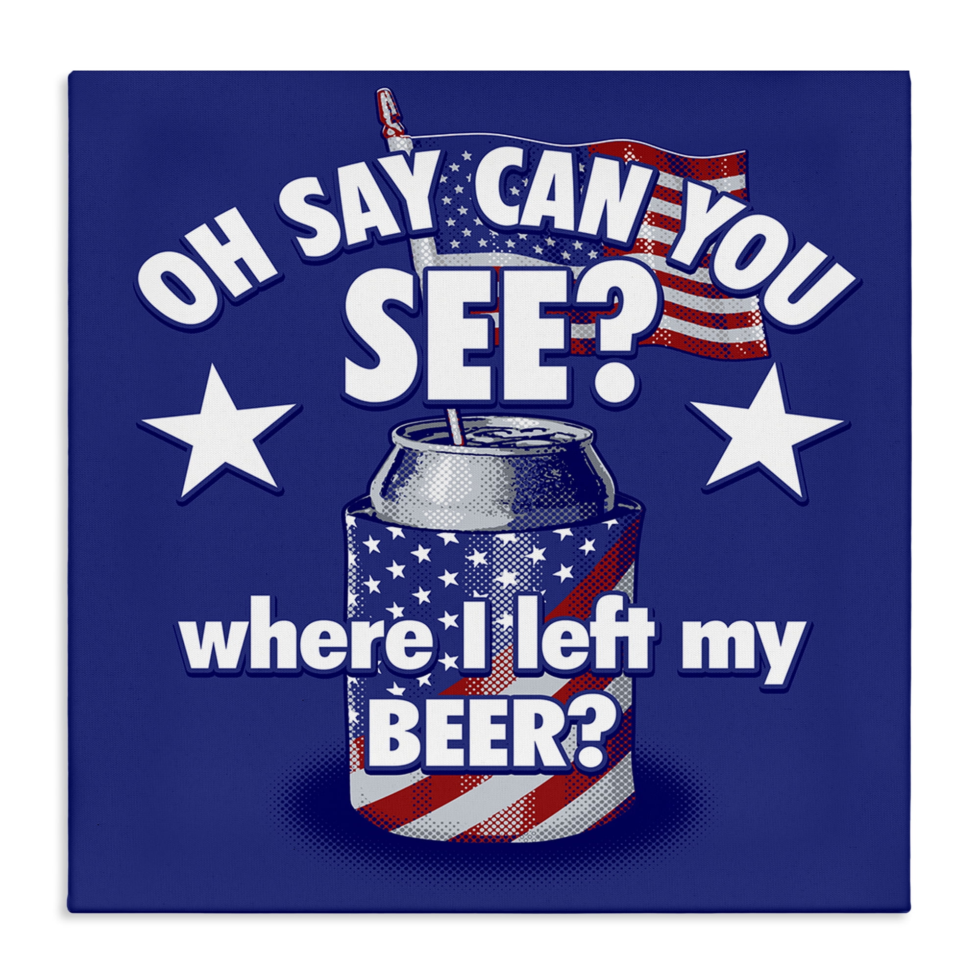 Stupell Industries Funny Patriotic Beer Patriotic Painting Wrapped Canvas Art Print Wall Art, 30 x 30