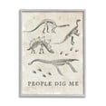 thumbnail image 1 of Stupell Industries Funny People Dig Me Dinosaur Skeleton and Footprints Animals & Insects Painting Gray Framed Art Print Wall Art, 24 x 30, 1 of 7