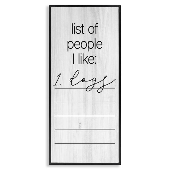 Stupell Industries Funny People I Like Typography Painting Black Framed Art Print Wall Art, 13 x 30