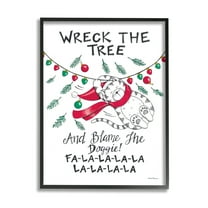 Stupell Industries Funny Pet Christmas Song Holiday Painting Black Framed Art Print Wall Art, 11 x 14