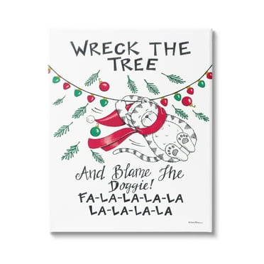 Stupell Industries Funny Pet Christmas Song Holiday Painting Gallery Wrapped Canvas Print Wall Art, 16 x 20
