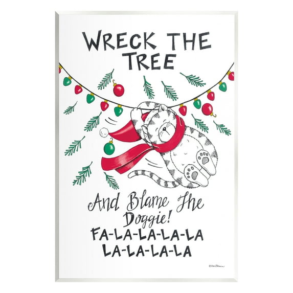 Stupell Industries Funny Pet Christmas Song Holiday Painting Unframed Art Print Wall Art, 10 x 15