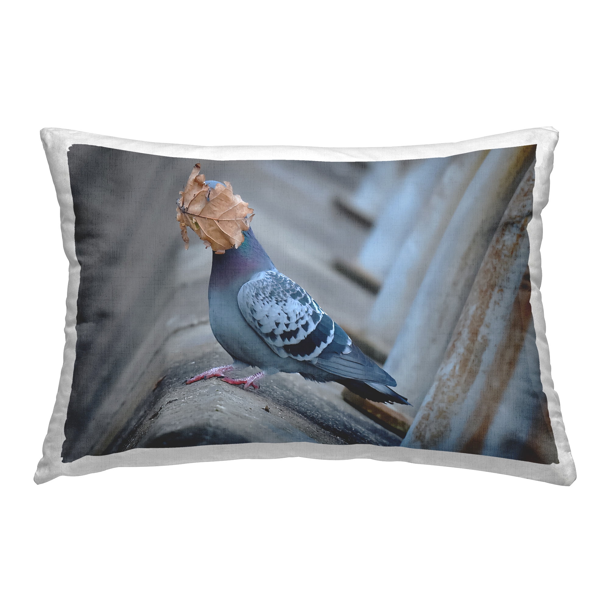 Stupell Industries Funny Pigeon & Leaf Decorative Printed Throw Pillow Design by John Speirs