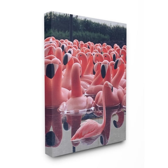 Stupell Industries Funny Pink Flamingo Pool Bird Toys Photograph Canvas Wall Art Design by Ziwei Li, 36" x 48"