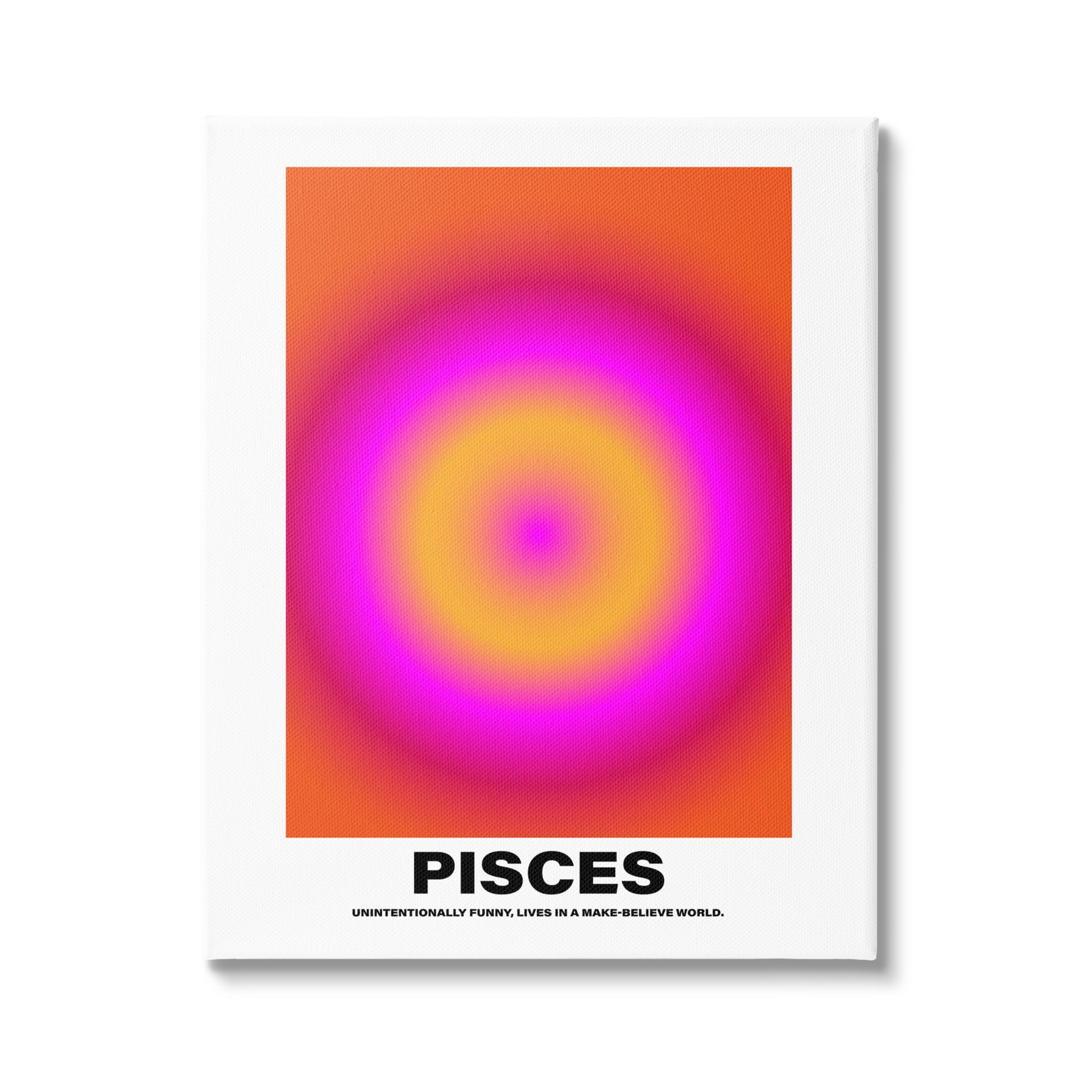 Stupell Industries Funny Pisces Astrology Abstract Painting Gallery Wrapped Canvas Art Print Wall Art, 30 x 40