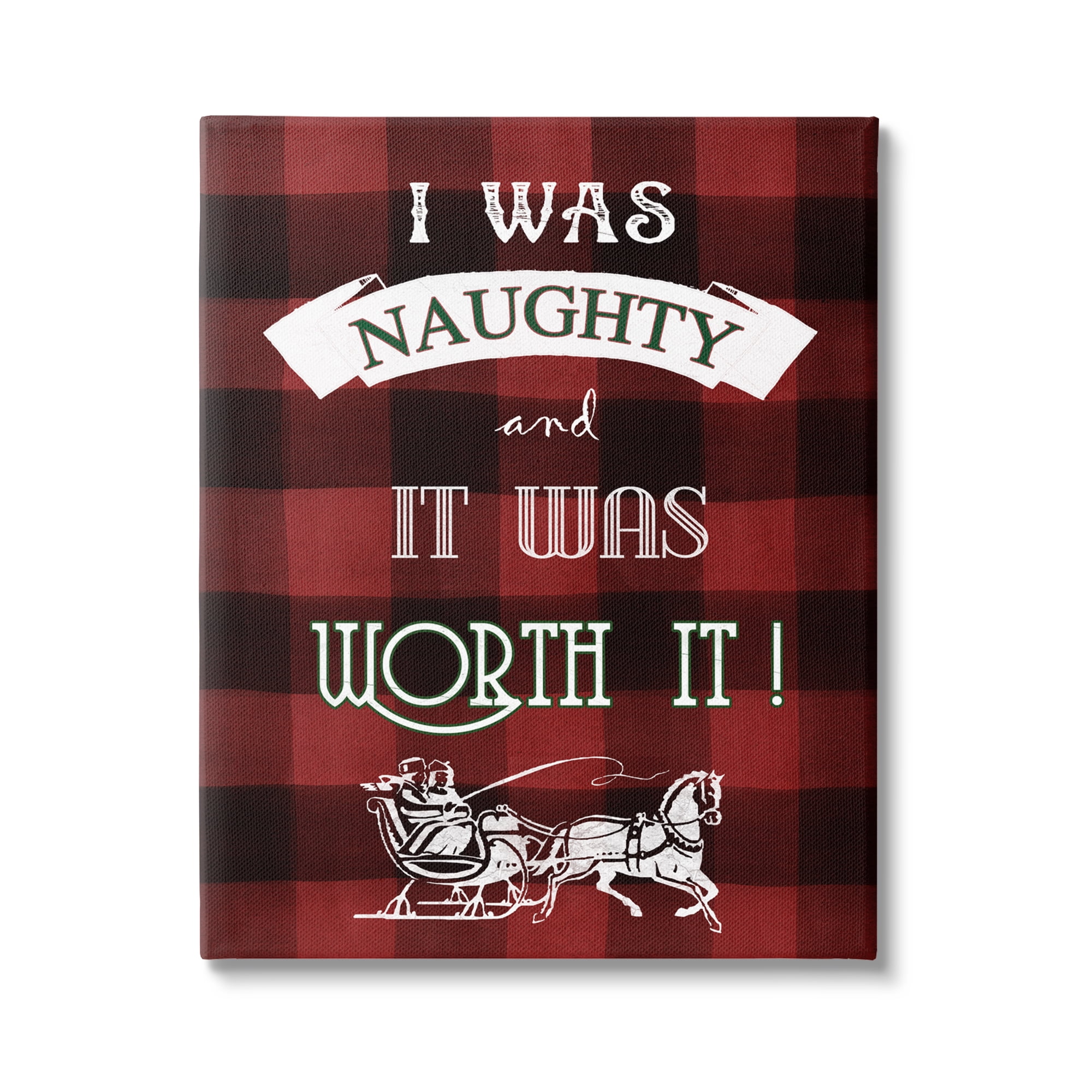 Stupell Industries Funny Plaid Christmas Holiday Painting Gallery Wrapped Canvas Print Wall Art, 36 x 48