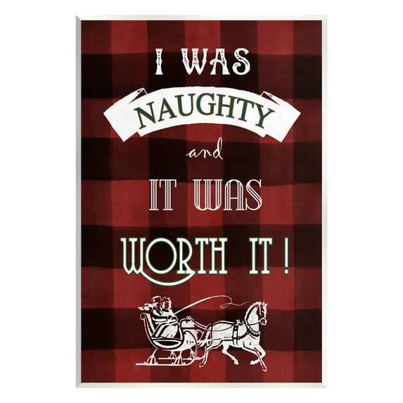 Stupell Industries Funny Plaid Christmas Holiday Painting Unframed Art Print Wall Art, 13 x 19
