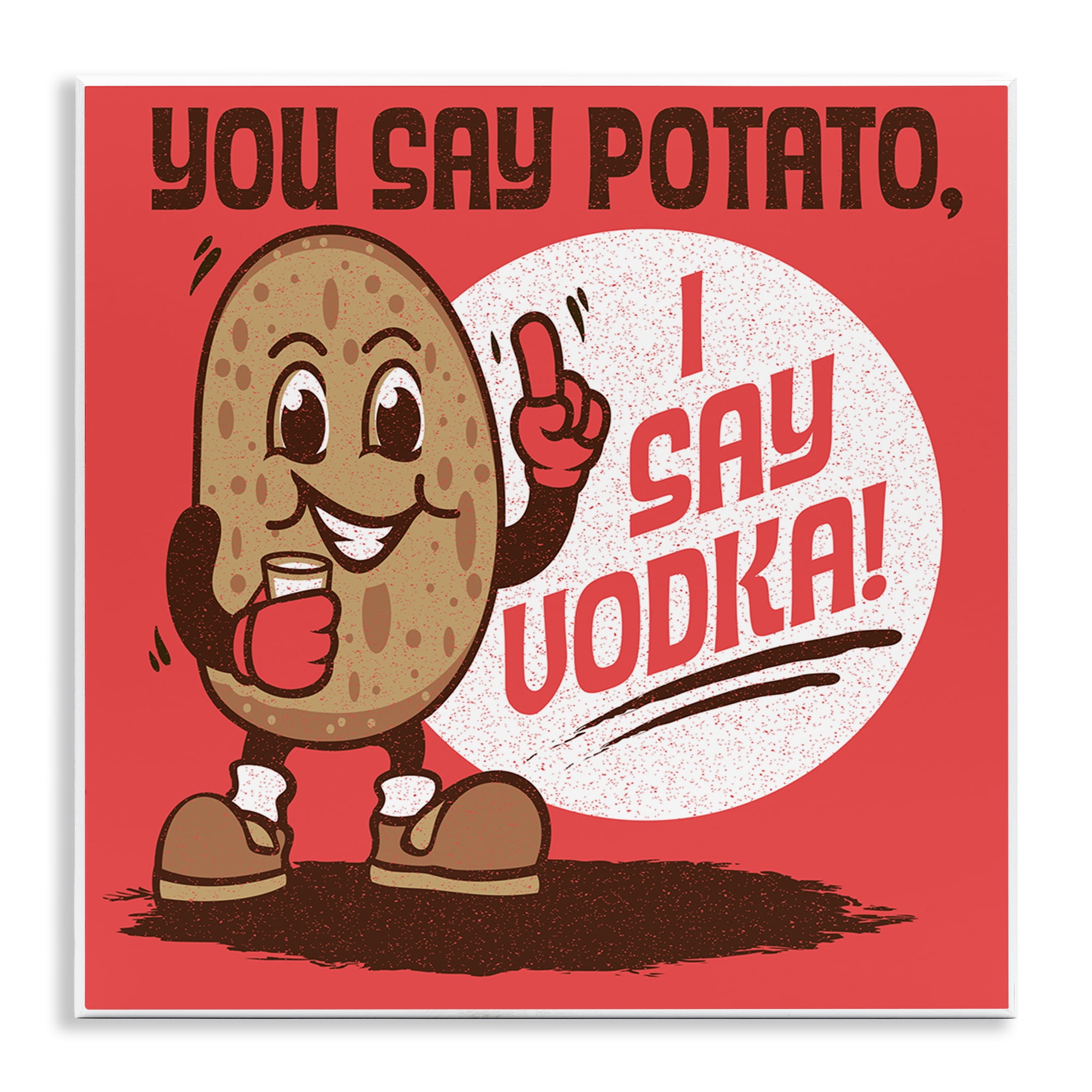 Stupell Industries Funny Potato & Vodka Food & Beverage Painting Unframed Art Print Wall Art, 12 x 12