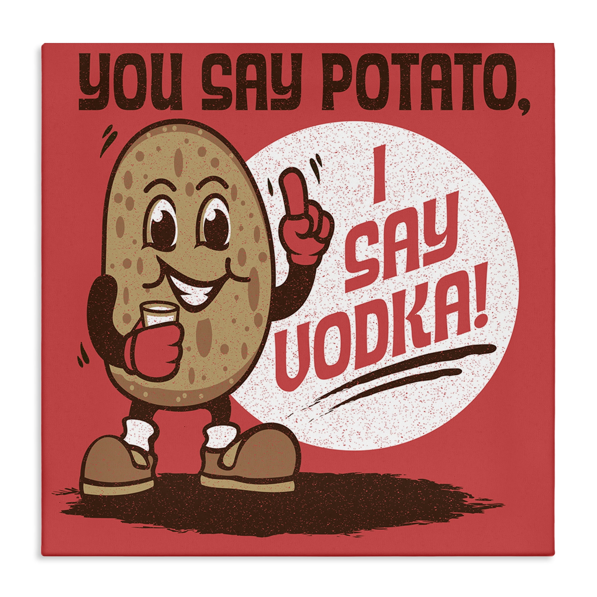 Stupell Industries Funny Potato & Vodka Food & Beverage Painting Wrapped Canvas Art Print Wall Art, 24 x 24