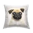 thumbnail image 1 of Stupell Industries Funny Pug Glasses Dog Printed Throw Pillow Design by Karen Smith, 1 of 6