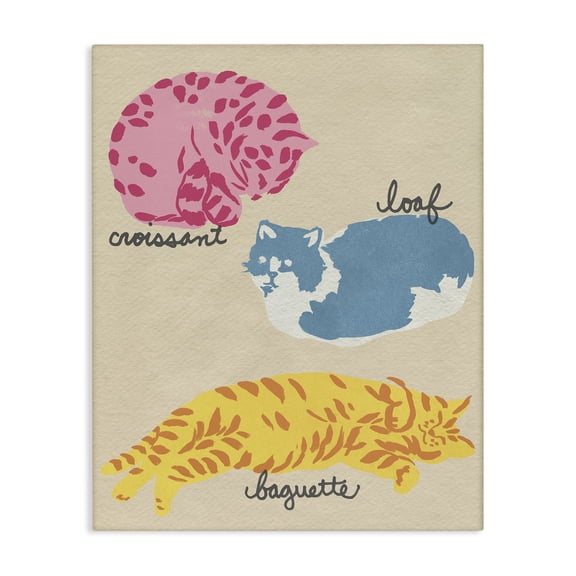 Stupell Industries Funny Relaxing Cat Shapes Animals Painting Wrapped Canvas Canvas Art Print Wall Art, 16 x 20