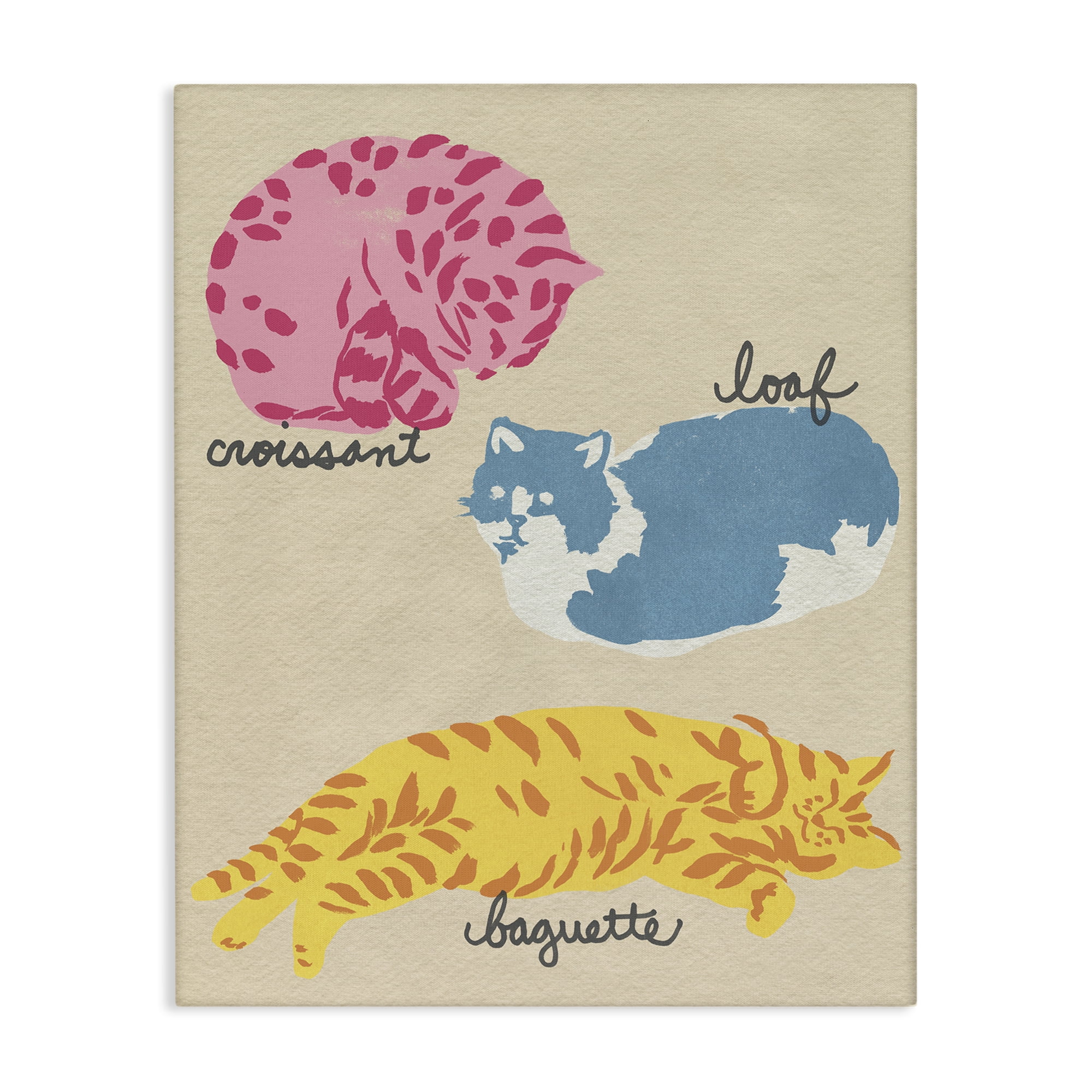 Stupell Industries Funny Relaxing Cat Shapes Animals Painting Wrapped Canvas Canvas Art Print Wall Art, 30 x 40