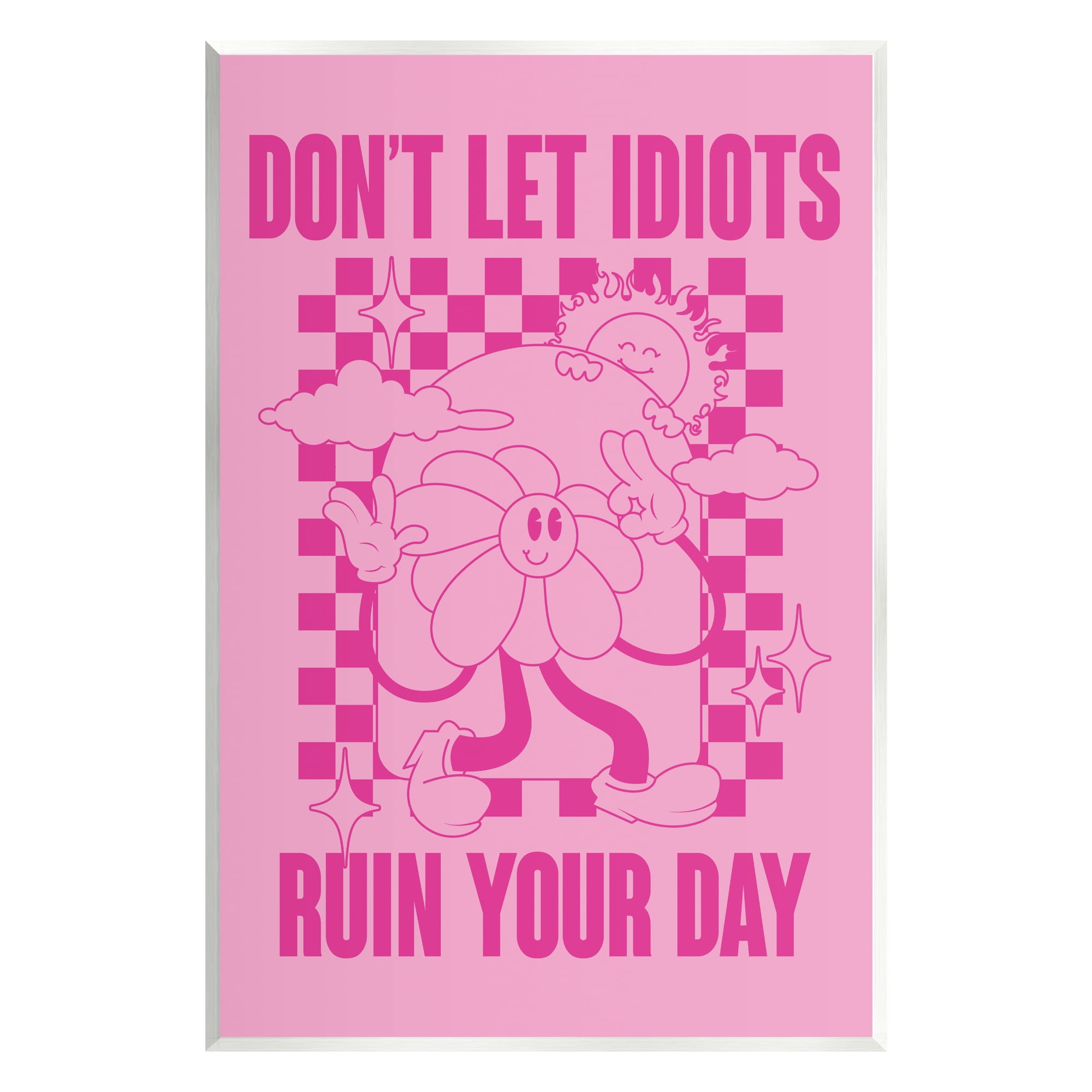 Stupell Industries Funny Retro Inspirational Phrase Botanical & Floral Painting Unframed Art Print Wall Art, 13 x 19