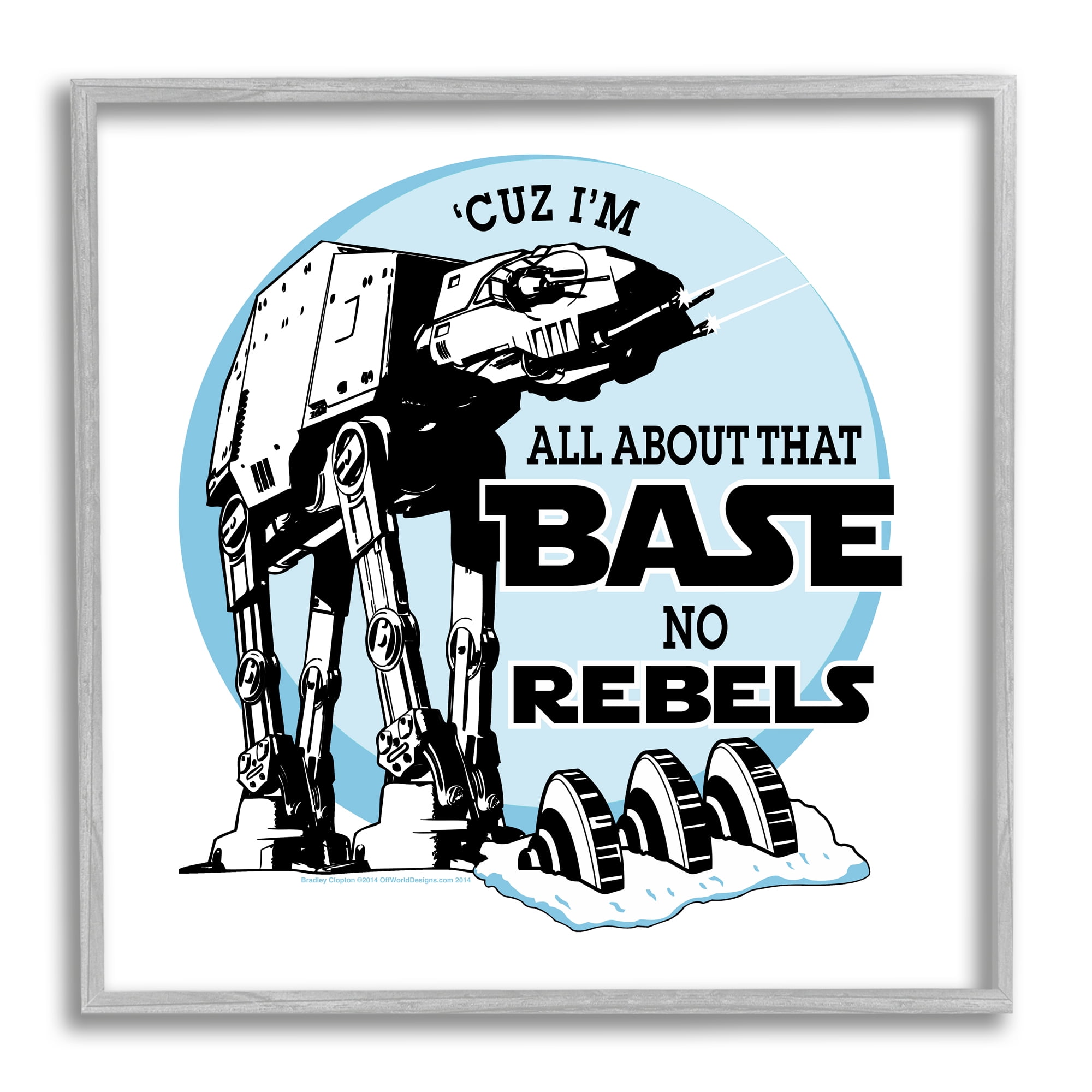 Funny Robot Sci-Fi Phrase Gray Framed Canvas Print for Kids