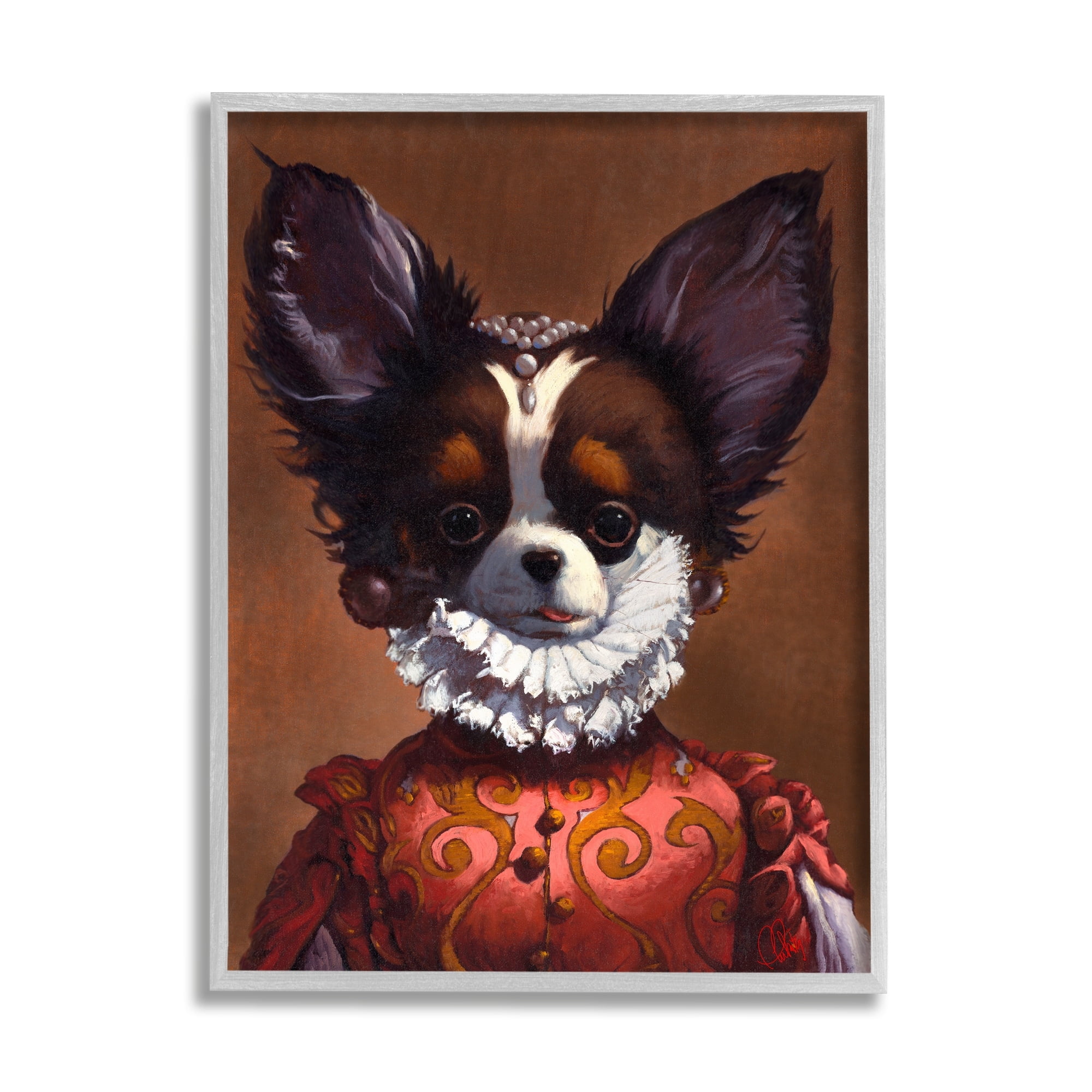 Stupell Industries Funny Royal Puppy Portrait Pet Dog Renaissance Clothing, 16 x 20, Design by Thomas Fluharty